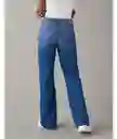 Jean Low Rise Baggy Flare Azul Talla 00 Regular American Eagle