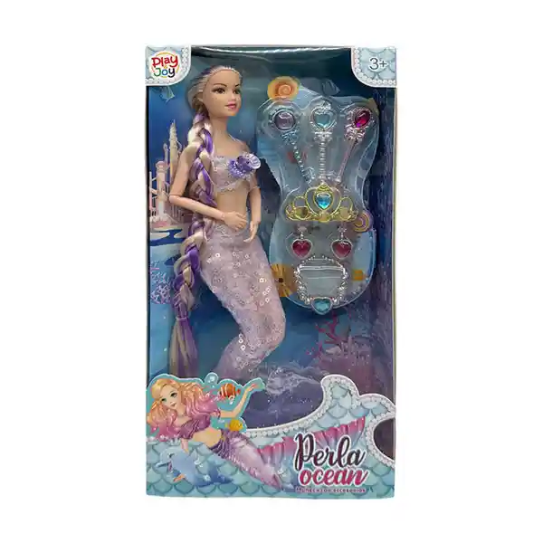 Play And Joy Muñeca Pearl Ocean Morado Con Accesorio