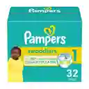 Pañal Desechables Pampers Swaddlers Etapa 1 32 Und​