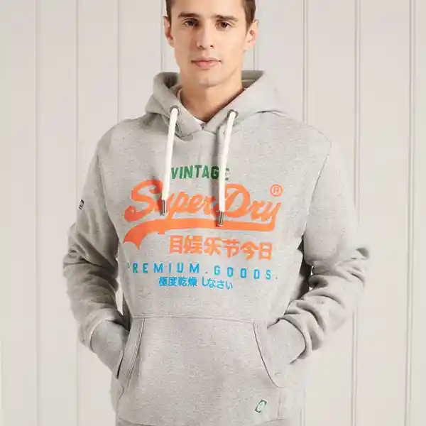 Superdry Buzo vl Tri Hood Gris Talla XL