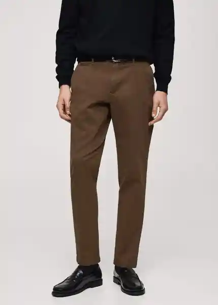 Pantalón Prato Marrón Talla 38 Hombre Mango