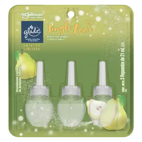 Glade Ambientador Aceites Naturales Jingle Pear 3 x 21 mL