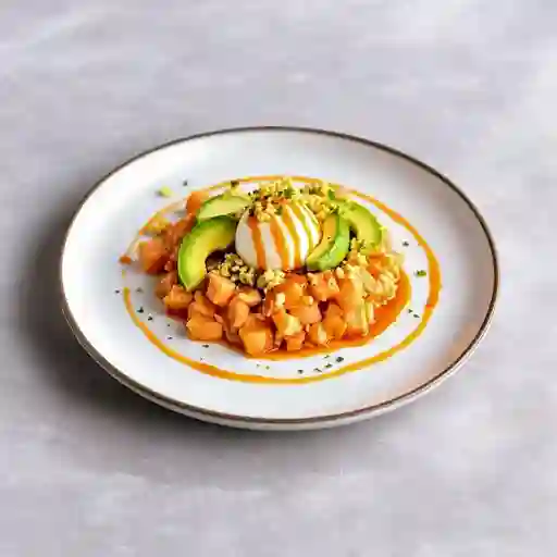 Tartar De Salmon Con Melao De Corozo
