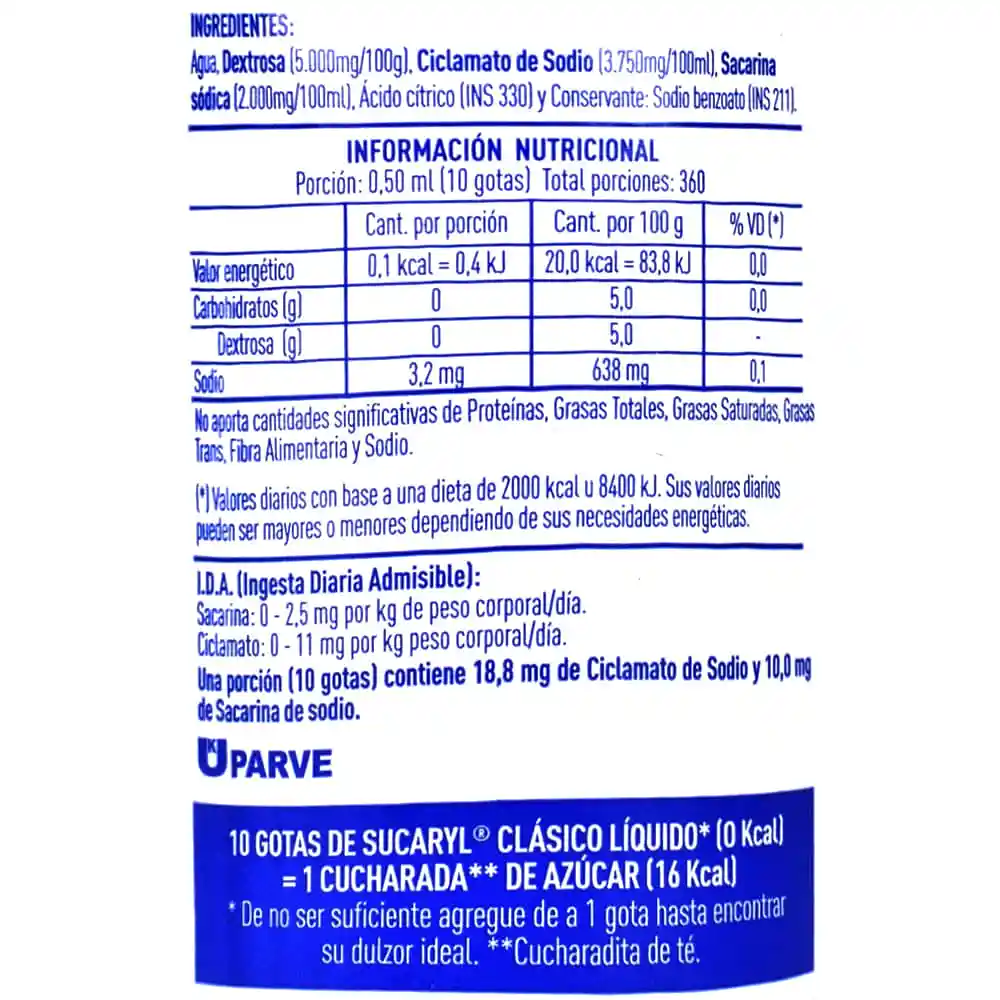 Sucaryl Endulzante Líquido