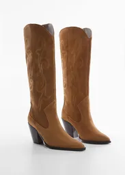 Botas Ute Tabaco Talla 40 Mujer Mango