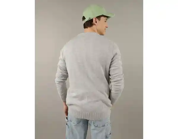 Suéter Tejido Para Hombre Gris Talla Large American Eagle