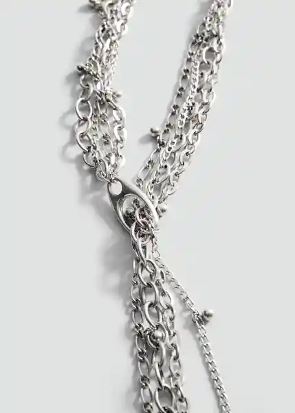 Collar Chains Plata Talla 99 Mujer Mango