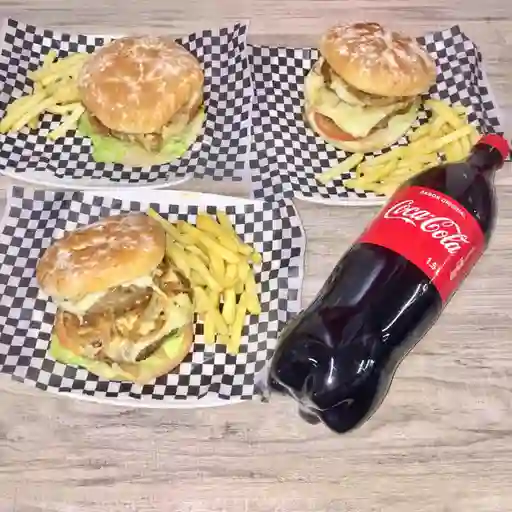 Combo 3 Hamburguesas Doble Carne