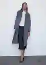 Abrigo Batin Gris Talla XL Mujer Mango