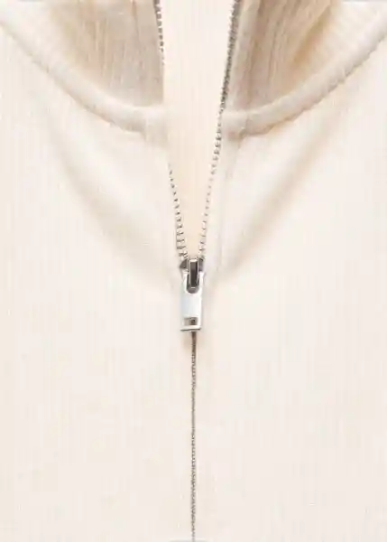 Chaqueta Cárdigan Loreto Crudo Talla XS Mujer Mango