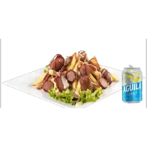 Combo Salchipapas + Cerveza Aguila Light Lta 330ml