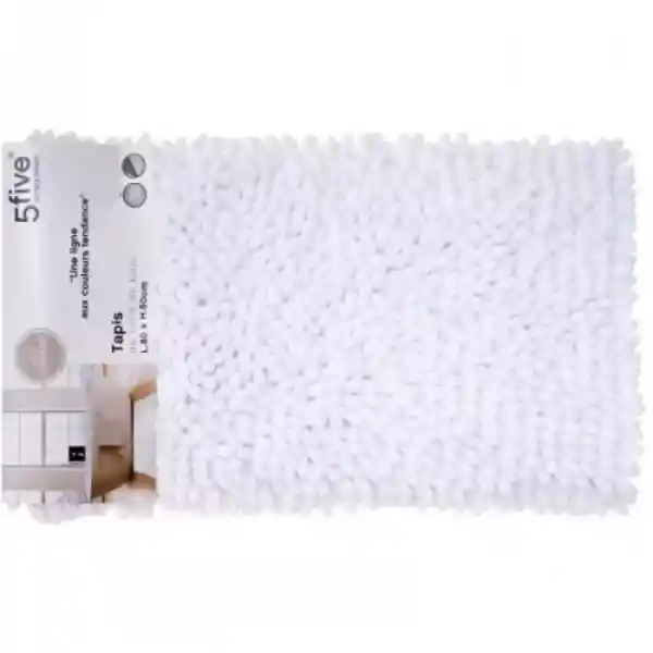 5Five Tapete Para Baño Maxi Chenille Blanco 50 x 80 cm 160822I