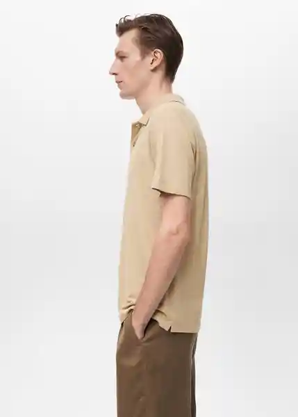 Camiseta Polo Amberes Beige Talla M Hombre Mango