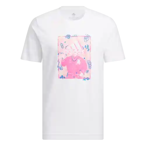 Adidas Camiseta Doodle Manga Corta Lifestyle Hombre Blanco T S
