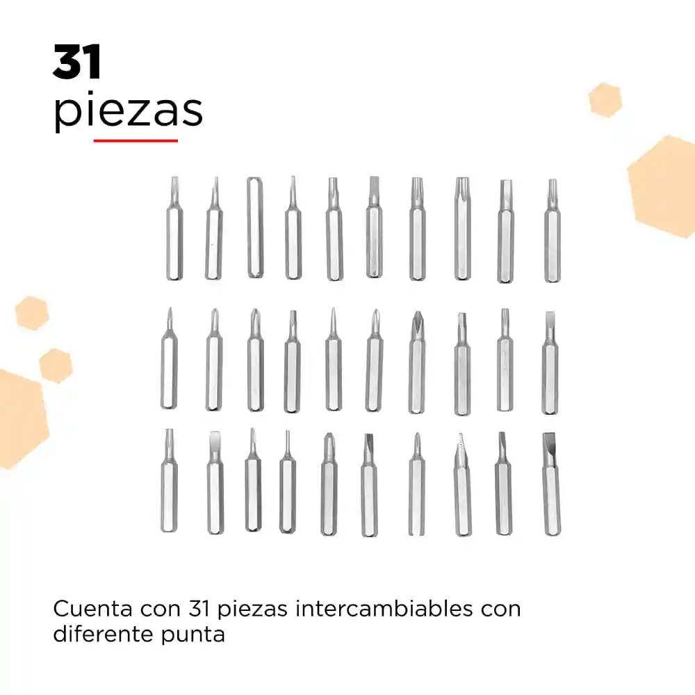 Set de Desarmador con 31 Puntas Amarillo Miniso