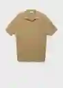 Camiseta Polo Fluid Beige Talla M Hombre Mango