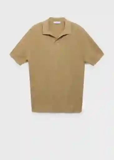 Camiseta Polo Fluid Beige Talla M Hombre Mango