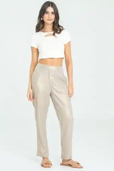 Crop Top Chaney Color Marfil Talla XS Ragged