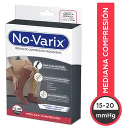 No-Varix Medias Compresión Rodilla Jaspeado Azul Navy 15-20 T.L