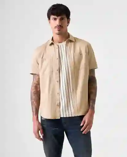 Camisa Hombre Beige Talla M 812G001_BEI161010 Americanino