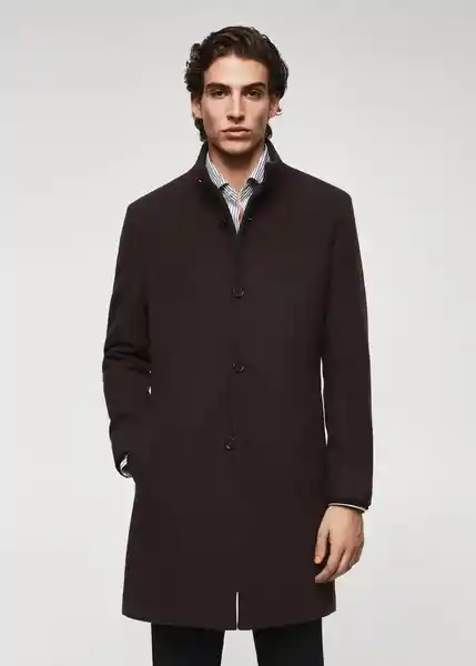 Abrigo Funnel-I Chocolate Talla S Hombre Mango