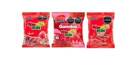 Combo Bon Bon Bum Gomas Fresa + Barra Crunchy Rojo + Rojo Fresa