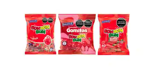 Combo Bon Bon Bum Gomas Fresa + Barra Crunchy Rojo + Rojo Fresa