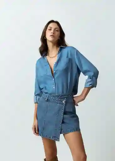 Camisa Aurora Mujer Azul Indigo Talla S Naf Naf