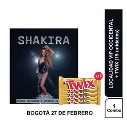 Combo Concierto Shakira Bogotá Occidental + Twix