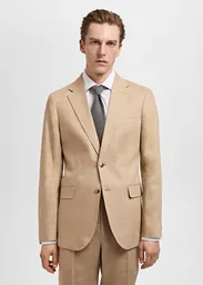 Blazer Americana Amalfi Beige Talla 48 Hombre Mango