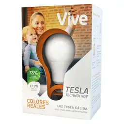 Bombillo Tesla Vive Colores reales 13W Luz cálida H16 1U