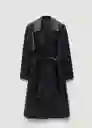 Gabardina Trench Moon Negro Talla XL Mujer Mango