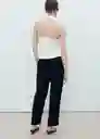 Pantalón Fluido Negro Talla XS Mujer Mango