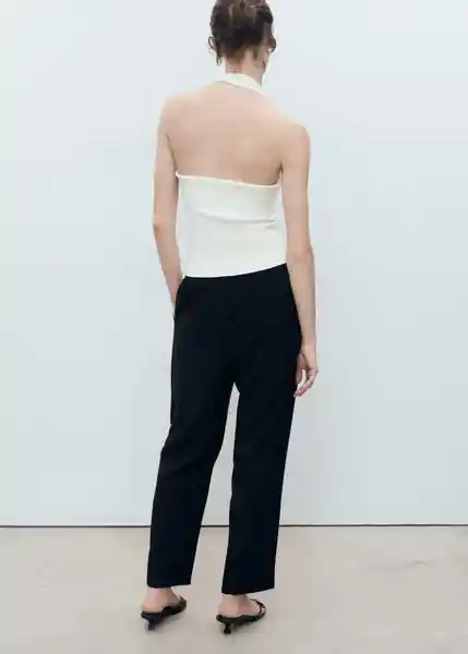Pantalón Fluido Negro Talla XS Mujer Mango