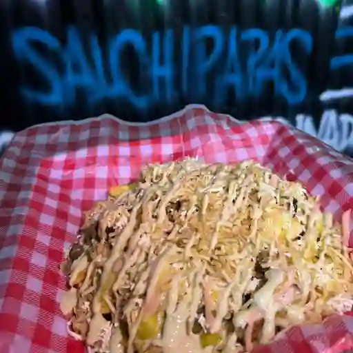 Salchipapa carne