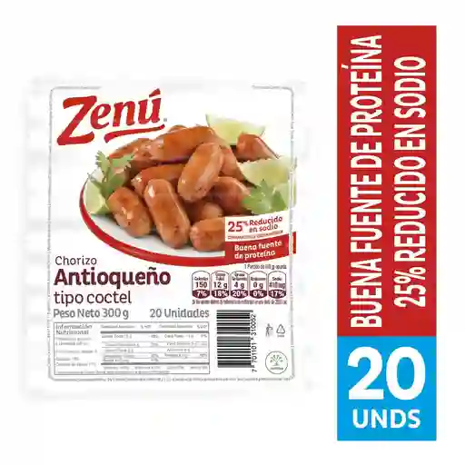 Zenú Chorizo Antioqueño Tipo Coctel
