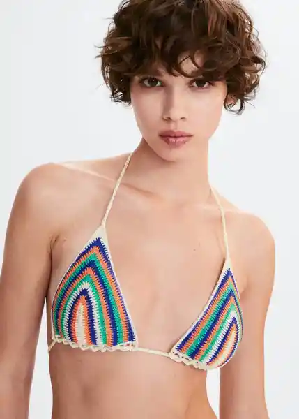 Top Bikini Bahamas Verde Pastel Talla M Mujer Mango