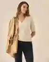 Saco Tejido Crudo Aljófar Claro Talla L 663G209 Esprit