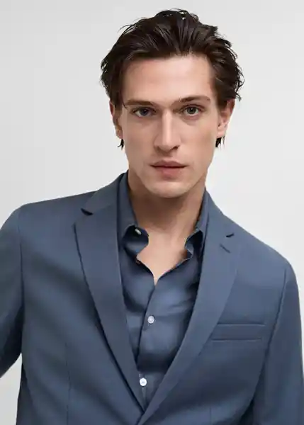 Blazer Americana Paris Celeste Talla 48 Hombre Mango