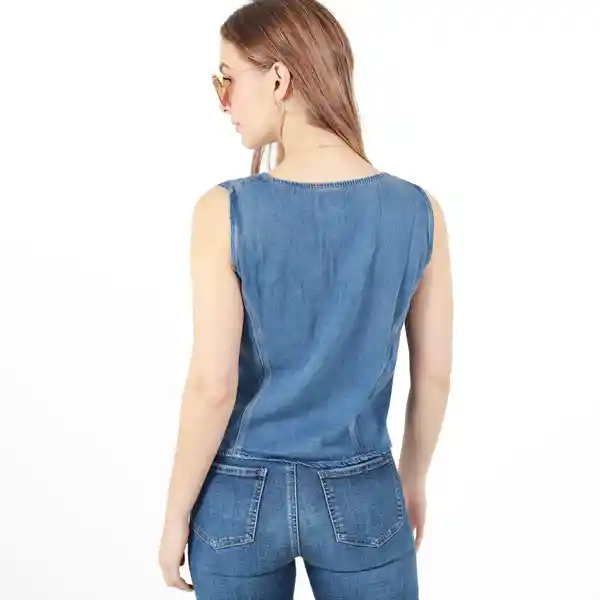 Chaleco Cuello V Manga Sisa Azul Talla S 690799