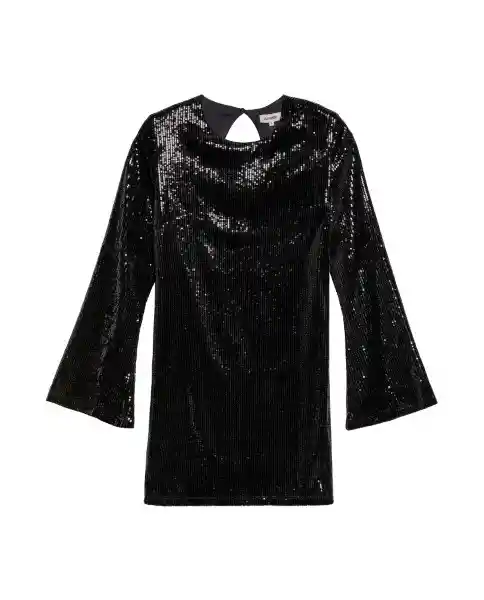 Vestido Sequin Dress Negro Sombrio Ultraoscuro Talla S Chevignon