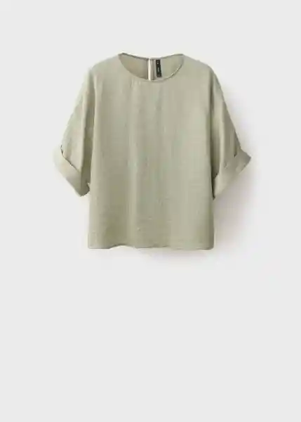 Blusa Salvia Agua Talla M Mujer Mango