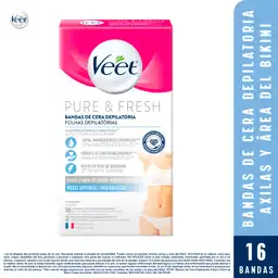 Veet Banda Cera Depilatoria Pure Axilas y Bikini Piel Sensible