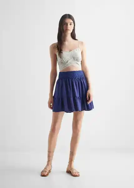 Falda Macrame Azul Talla 20 Niñas Mango