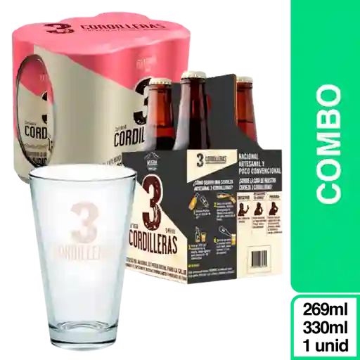 Combo 3 Cordilleras Rosada + 3 Cordilleras Negra + Vaso