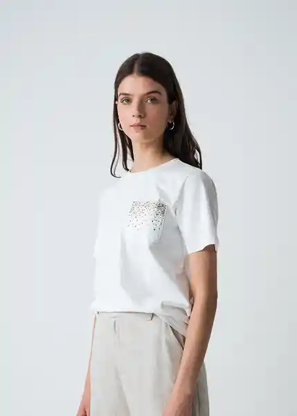 Camiseta Mujer Crudo Puro Claro Talla M 403G066 Naf Naf