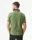 Camiseta Contrast Polo Neck Verde Loden Oscuro T L Chevignon