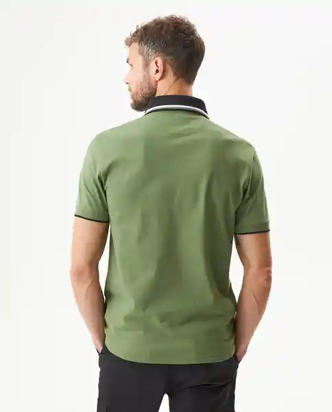 Camiseta Contrast Polo Neck Verde Loden Oscuro T L Chevignon