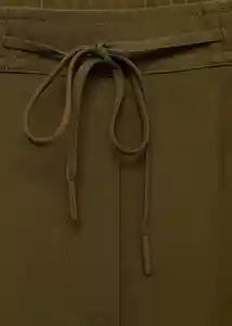 Pantalón Fluido Khaki Talla S Mujer Mango