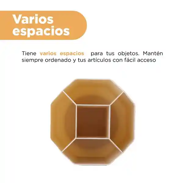 Portalápiz Giratorio de 5 Ranuras Mori Girl Beige Miniso